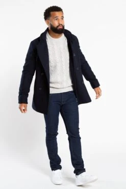 French Connection Double Breasted Funnel Coat -Joe Browns Store m195537231987 navy xl 3