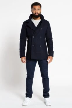 French Connection Double Breasted Funnel Coat -Joe Browns Store m195537231987 navy xl 4