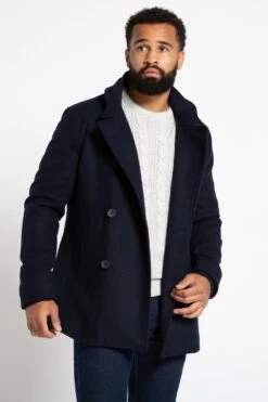 French Connection Double Breasted Funnel Coat -Joe Browns Store m195537231987 navy xl 5