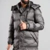 French Connection Hooded Padded High Shine Puffer Jacket