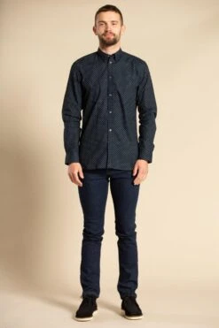 French Connection Cotton Long Sleeve Design Shirt -Joe Browns Store m195537272980 navy xl 3