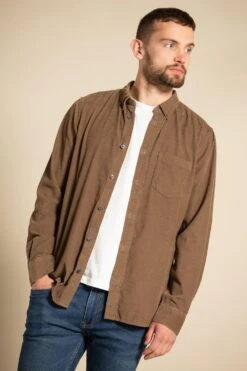 French Connection Cotton Cord Long Sleeve Shirt -Joe Browns Store m195537273390 khaki xl 3