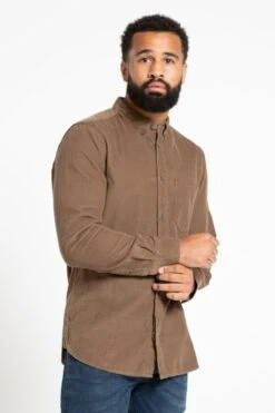 French Connection Cotton Cord Long Sleeve Shirt -Joe Browns Store m195537273390 khaki xl 4