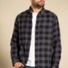 French Connection Cotton Large Gingham Flannel Long Sleeve Shirt -Joe Browns Store m195537284563 charcoal xl