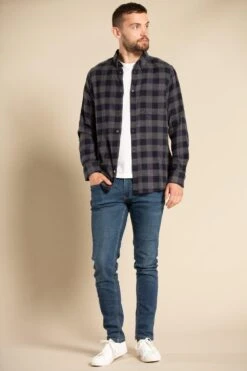 French Connection Cotton Large Gingham Flannel Long Sleeve Shirt -Joe Browns Store m195537284563 charcoal xl 3