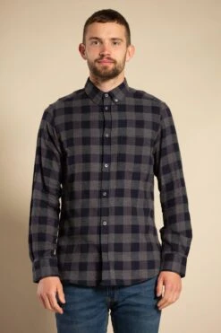 French Connection Cotton Large Gingham Flannel Long Sleeve Shirt -Joe Browns Store m195537284563 charcoal xl 4