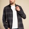 French Connection Cotton Flannel Long Sleeve Shirt -Joe Browns Store m195537291585 charcoal xl