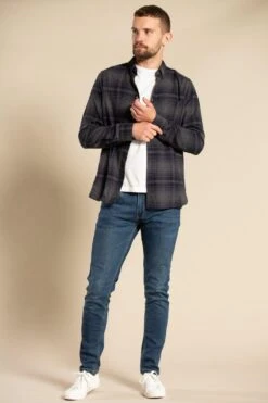 French Connection Cotton Flannel Long Sleeve Shirt -Joe Browns Store m195537291585 charcoal xl 3