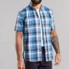 French Connection Cotton Short Sleeve Check Shirt -Joe Browns Store m195537428844 blue xl