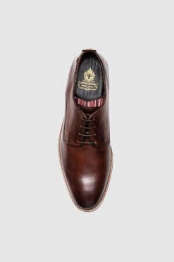 Base London 'Script' Leather Lace-Up Shoes -Joe Browns Store m5038538187332 brown xl 4