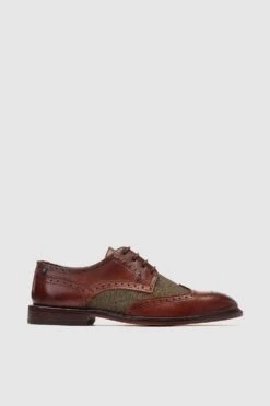 Base London 'Chaplin' Twill Mix Leather Brogue
