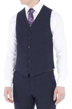Windowpane Check Suit Waistcoat