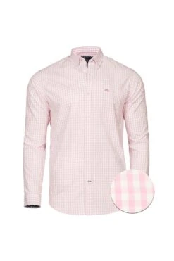 Long Sleeve Classic Gingham Shirt -Joe Browns Store m5056292707719 pink xl 1