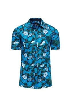 Short Sleeve Hawaiian Print Shirt -Joe Browns Store m5056292755499 mid20blue xl 1