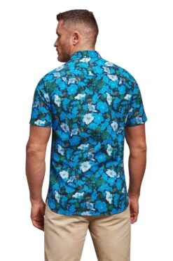 Short Sleeve Hawaiian Print Shirt -Joe Browns Store m5056292755499 mid20blue xl 2
