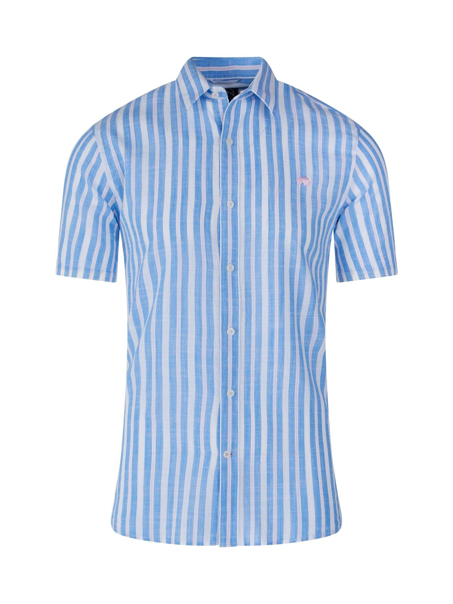 Short Sleeve Multi Stripe Linen Cotton Shirt 3 Short Sleeve Multi Stripe Linen Cotton Shirt