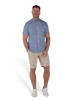 Short Sleeve Blossom Print Poplin Shirt -Joe Browns Store m5056292770157 navy xl 1