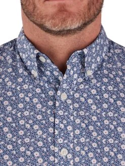 Short Sleeve Blossom Print Poplin Shirt -Joe Browns Store m5056292770157 navy xl 3
