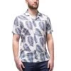 Short Sleeve Palm Leaf Cotton Linen Shirt -Joe Browns Store m5056292770478 white xl