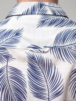 Short Sleeve Palm Leaf Cotton Linen Shirt -Joe Browns Store m5056292770478 white xl 4