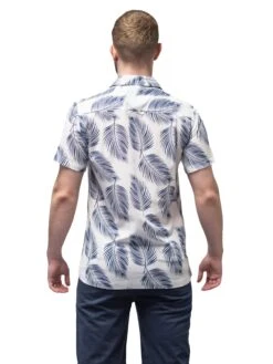 Short Sleeve Palm Leaf Cotton Linen Shirt -Joe Browns Store m5056292770478 white xl 5