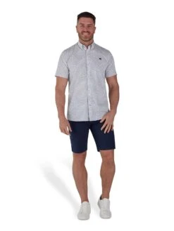 Short Sleeve Palm Tree Poplin Shirt 9 Short Sleeve Palm Tree Poplin Shirt -Joe Browns Store m5056292770515 grey xl 1