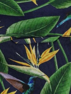 Short Sleeve Tropical Print Poplin Shirt -Joe Browns Store m5056292770652 navy xl 5