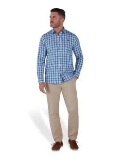 Long Sleeve Large Multi Check Twill Shirt -Joe Browns Store m5056292770782 yellow xl 1