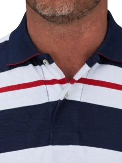 Two Tone Stripe Polo -Joe Browns Store m5056292770997 navy xl 3