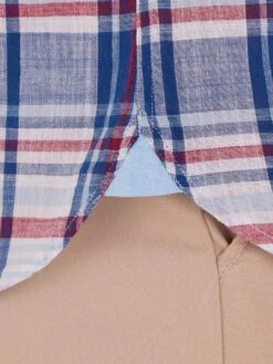 Short Sleeve Multi Check Linen Cotton Shirt -Joe Browns Store m5056292772502 navy xl 4