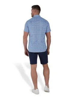 Short Sleeve Flower Bud Print Poplin Shirt -Joe Browns Store m5056292773288 light20blue xl 5