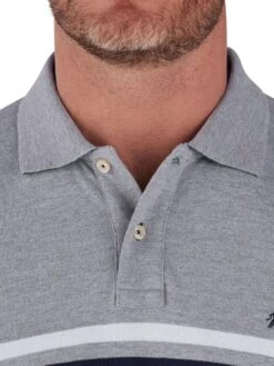 Pique Engineered Stripe Polo -Joe Browns Store m5056292775107 grey xl 3