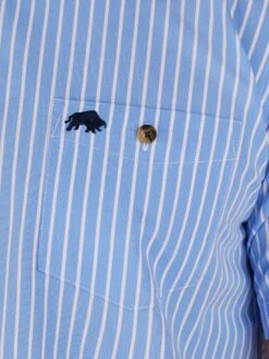 Short Sleeve Bengal Stripe Linen Cotton Shirt -Joe Browns Store m5056292790025 mid20blue xl 2