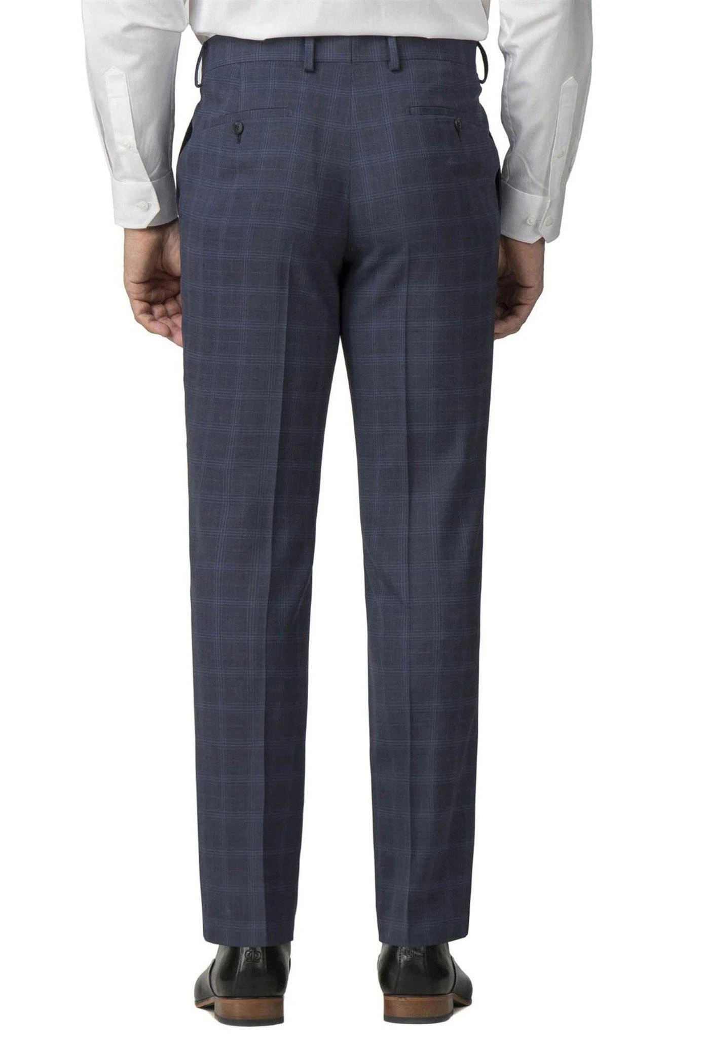 Check Flat Front Travel Suit Trouser 4 Check Flat Front Travel Suit Trouser - Image 2