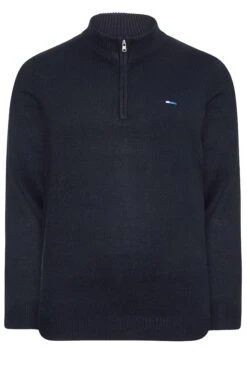 Quarter Zip Knitted Jumper -Joe Browns Store m5057147745238 blue xl 1