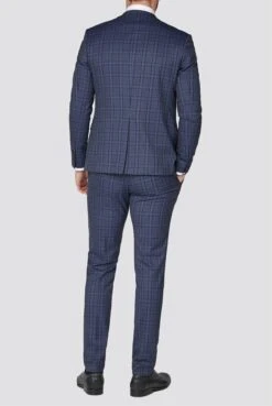Bold Check Super Slim Fit Brit Suit Jacket -Joe Browns Store m5057888287042 blue xl 2