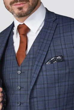 Bold Check Super Slim Fit Brit Suit Jacket -Joe Browns Store m5057888287042 blue xl 3