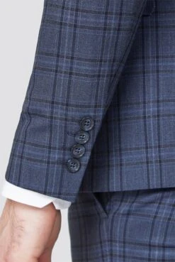 Bold Check Super Slim Fit Brit Suit Jacket -Joe Browns Store m5057888287042 blue xl 4