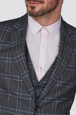 Check Tailored Suit Jacket 9 Check Tailored Suit Jacket -Joe Browns Store m5057888290011 grey xl 3