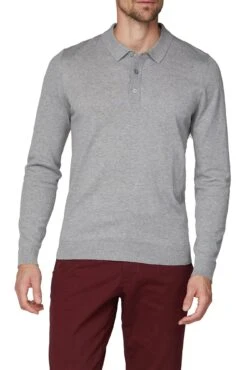 Long Sleeve Pure Cotton Jersey Polo