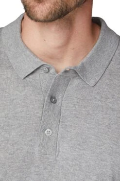 Long Sleeve Pure Cotton Jersey Polo -Joe Browns Store m5057888397659 grey xl 3