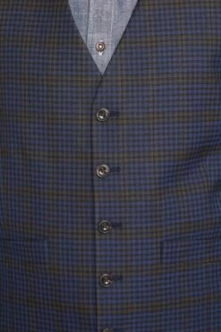 Ben Sherman Shadow Check Waistcoat -Joe Browns Store m5057888764437 blue xl 2