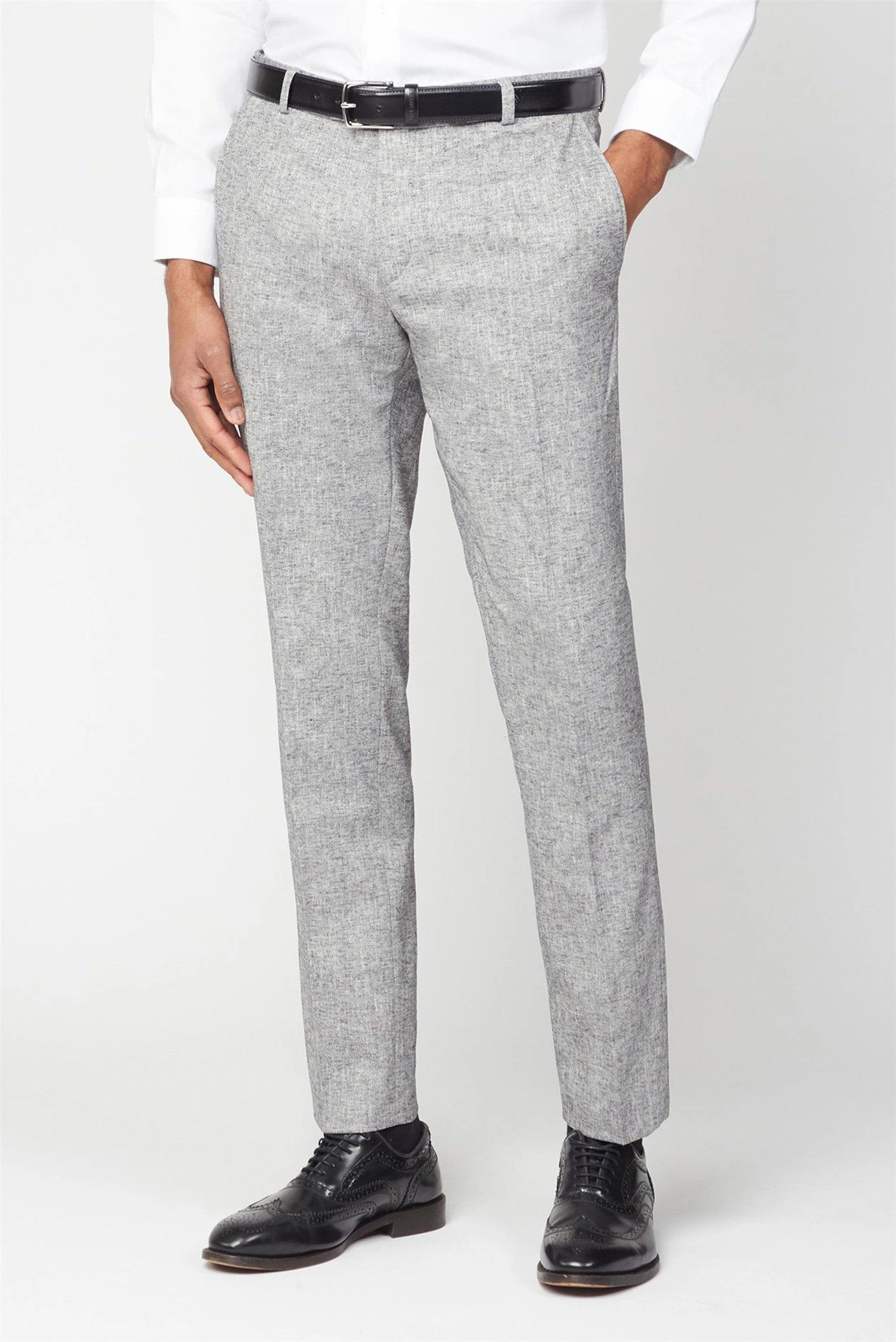 Textured Linen Look Tailored Fit Suit Trouser 2 Textured Linen Look Tailored Fit Suit Trouser