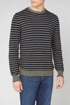 Ben Sherman Cotton Slub Stripe Crew