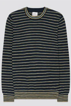 Ben Sherman Cotton Slub Stripe Crew -Joe Browns Store m5059508012140 navy xl 4