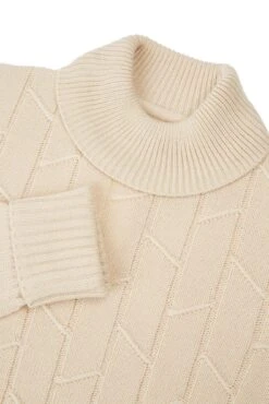 Ben Sherman Textured Roll Neck Jumper -Joe Browns Store m5059508201766 ivory xl 4