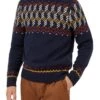 Ben Sherman Yoke Fairisle Crew Neck Jumper -Joe Browns Store m5059508202084 blue xl