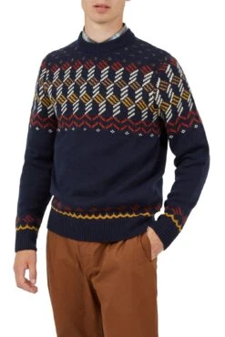 Ben Sherman Yoke Fairisle Crew Neck Jumper