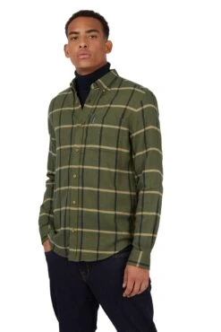 Ben Sherman Long Sleeve Herringbone Oversized Check Shirt