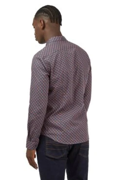 Ben Sherman Long Sleeve Retro 70s Geo Print Shirt -Joe Browns Store m5059508222525 beige xl 2